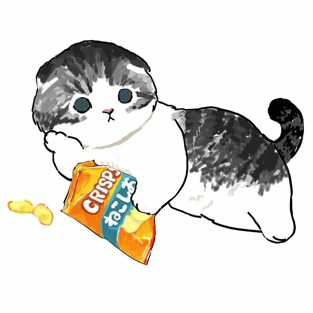 呆萌可爱的猫咪小插画
