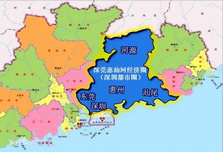 这是近期广东省公开文件中首次透露深圳都市圈的具体范围.
