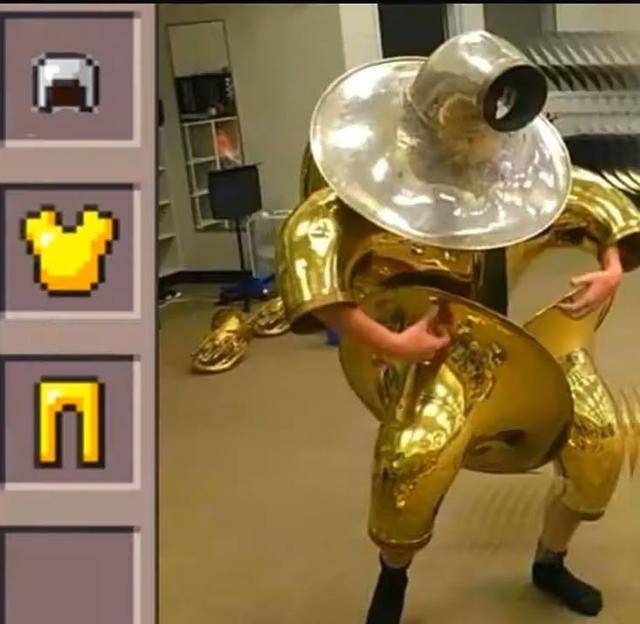 我的世界:被玩坏的装备栏和合成表,这或许是最搞笑的黄金套装了_mc