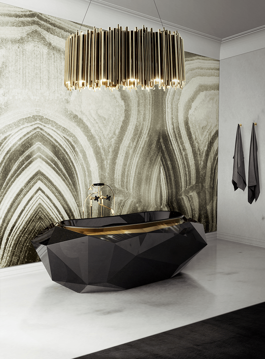 黄铜材质浴缸,太高级了