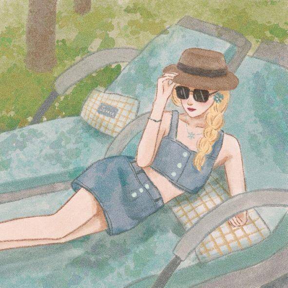 迪士尼手绘头像迪士尼公主度假啦