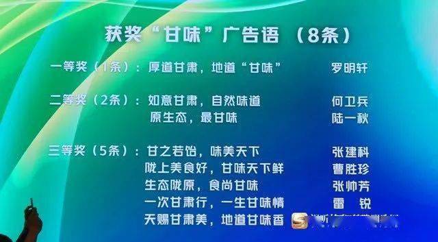 "甘味"农产品品牌广告语及获奖名单(8个)为了进一步提升"甘味"大众