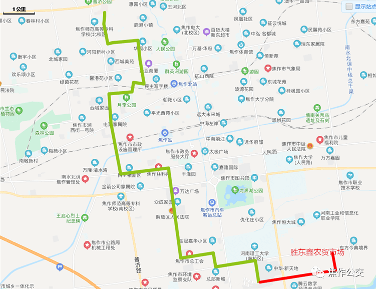 焦作市公交车路线图图片