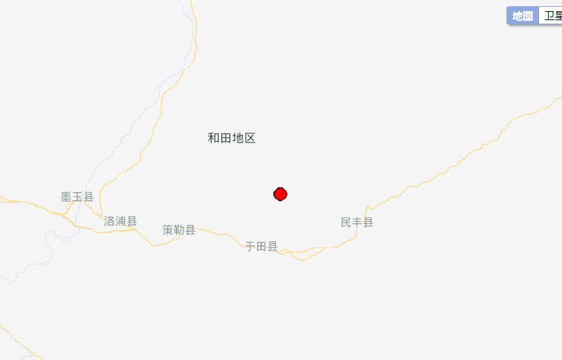 新疆和田地区于田县发生6.4级地震