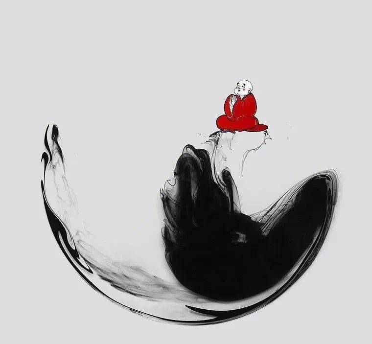 一组极简泼墨禅画