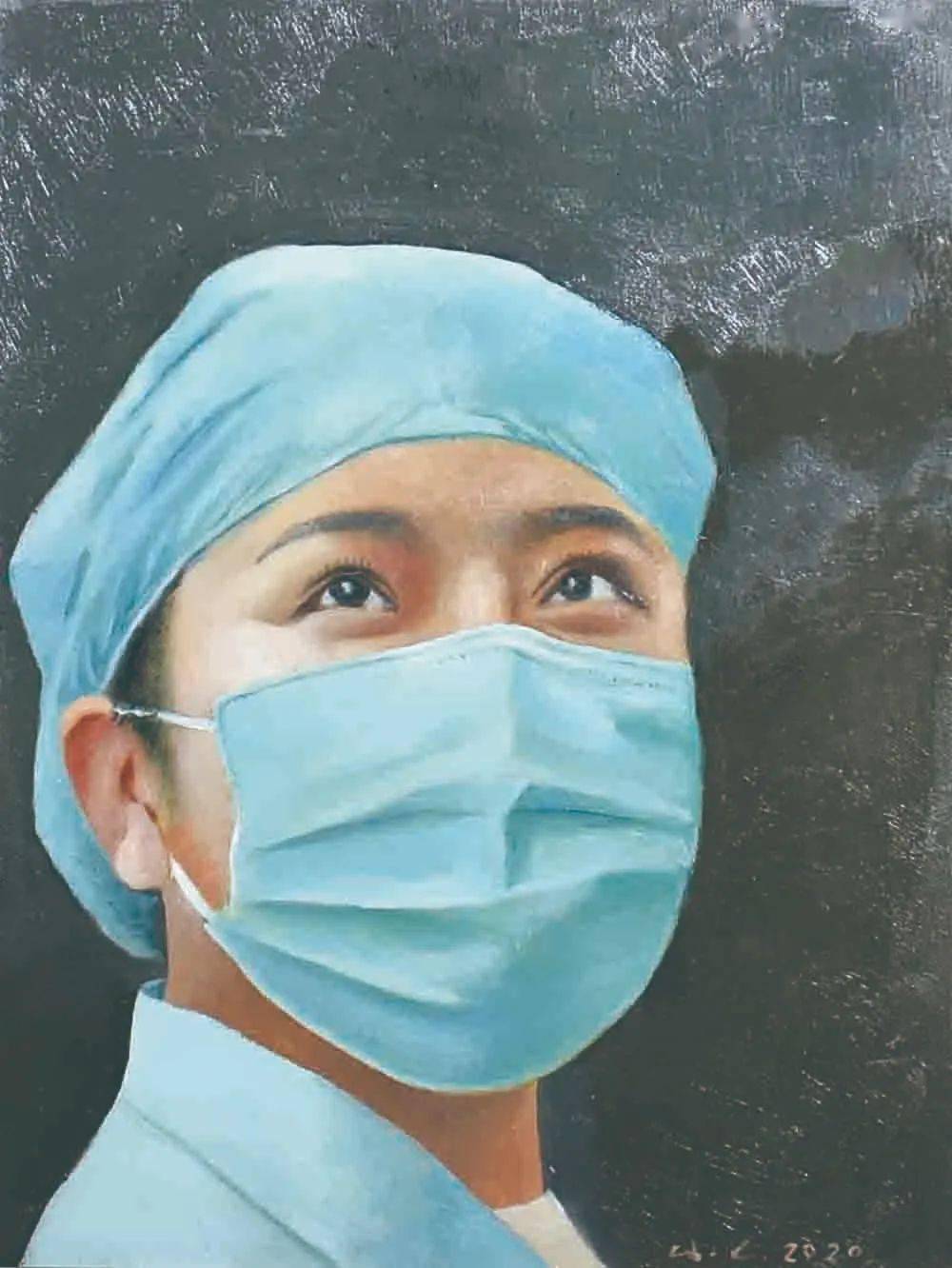 文利 《最美女护士》  油画 40x30cm
