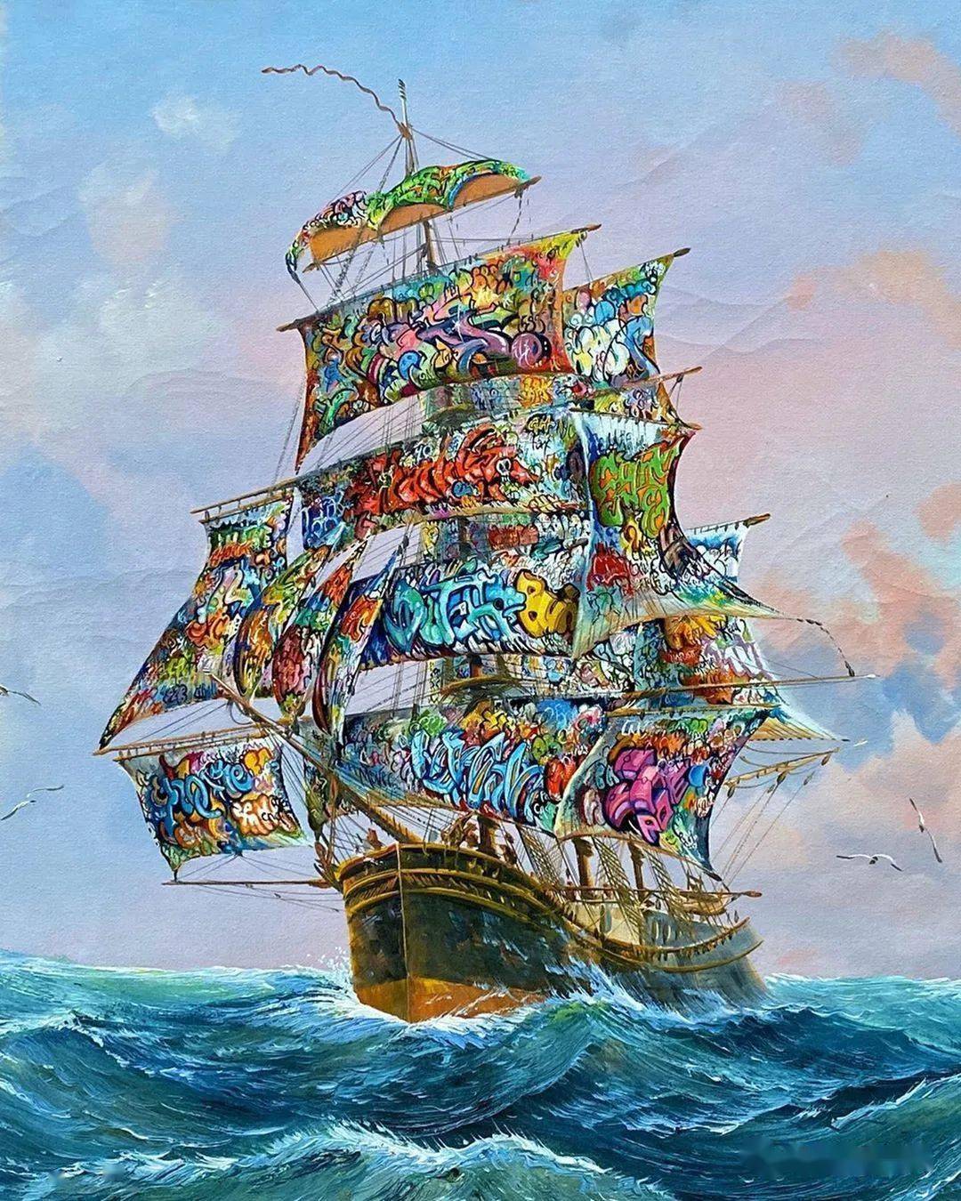 美国davepollot给旧画赋予新的流行文化元素