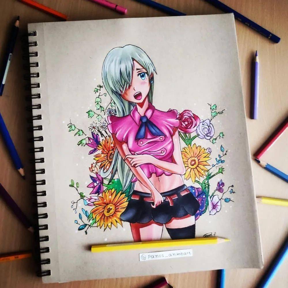 原来彩铅画动漫人物这么好看爱了爱了