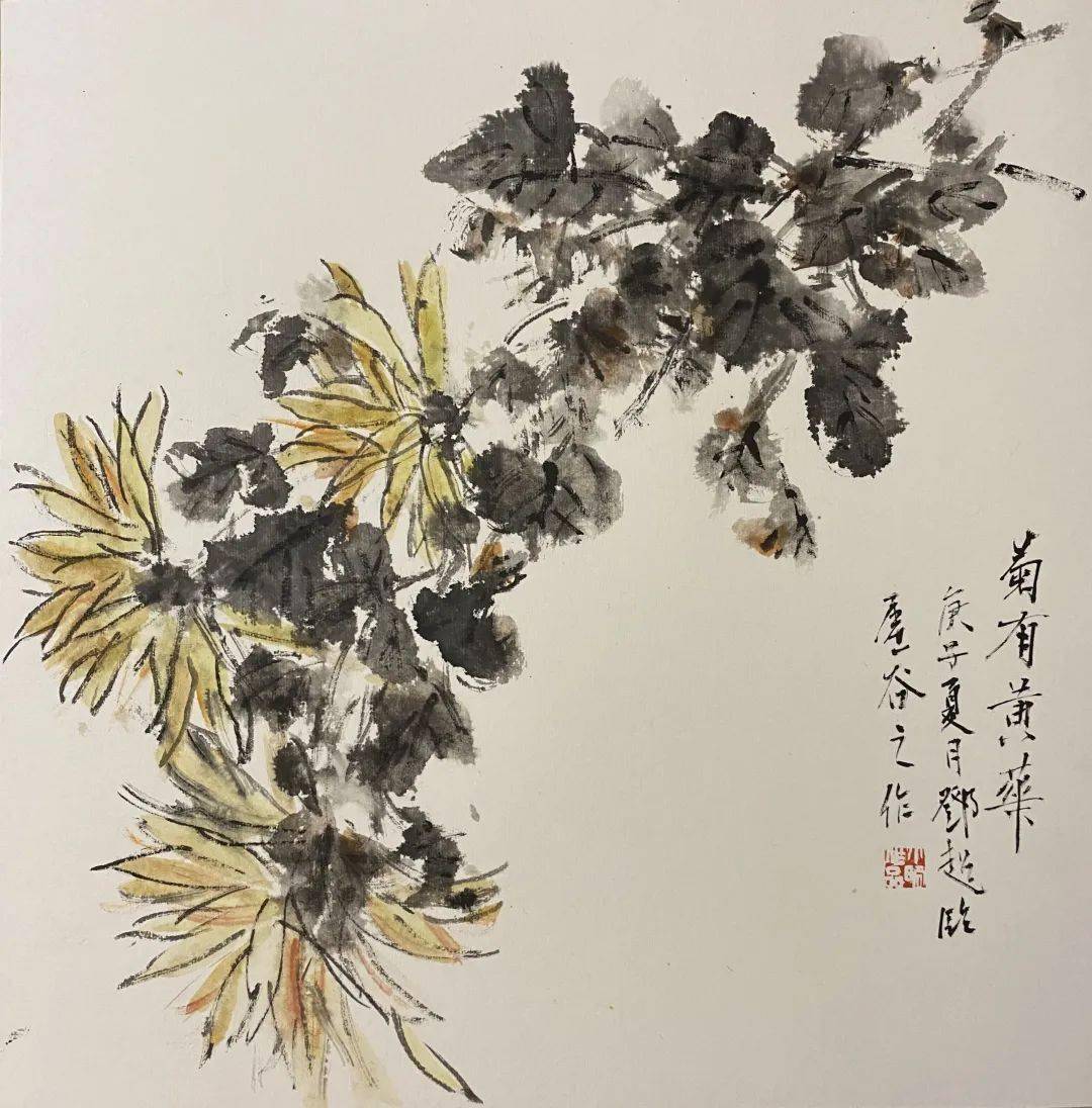 临摹《山茶蝴蝶图》许逯彤 绘画系 临摹《出水芙蓉图》曾仪