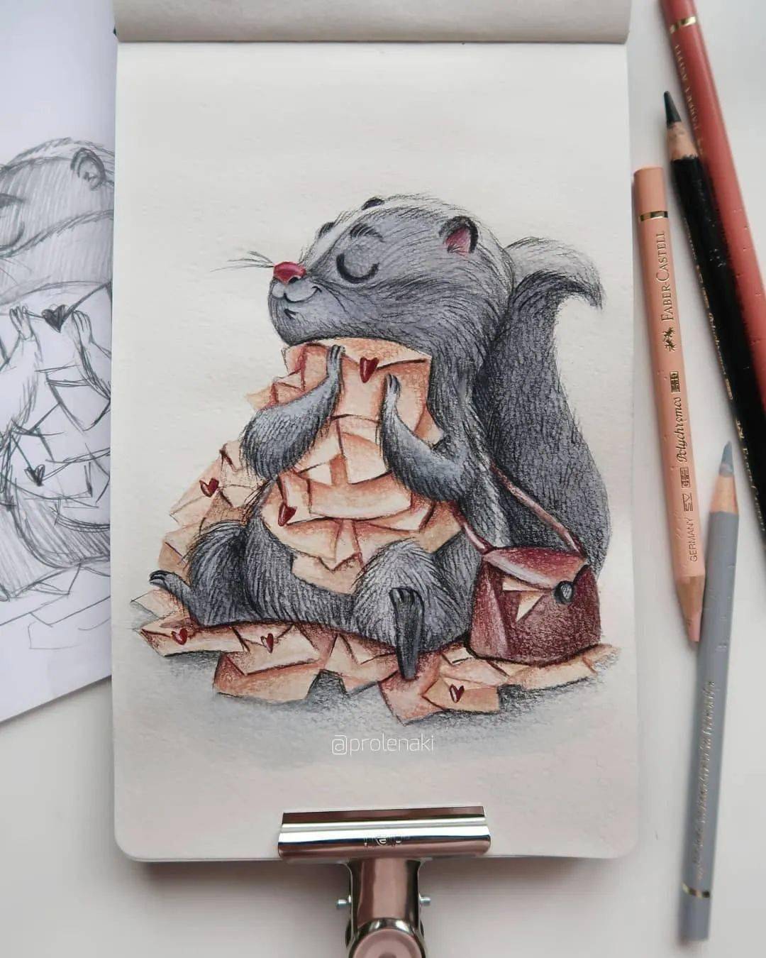 治愈系彩铅水彩插画 童画风