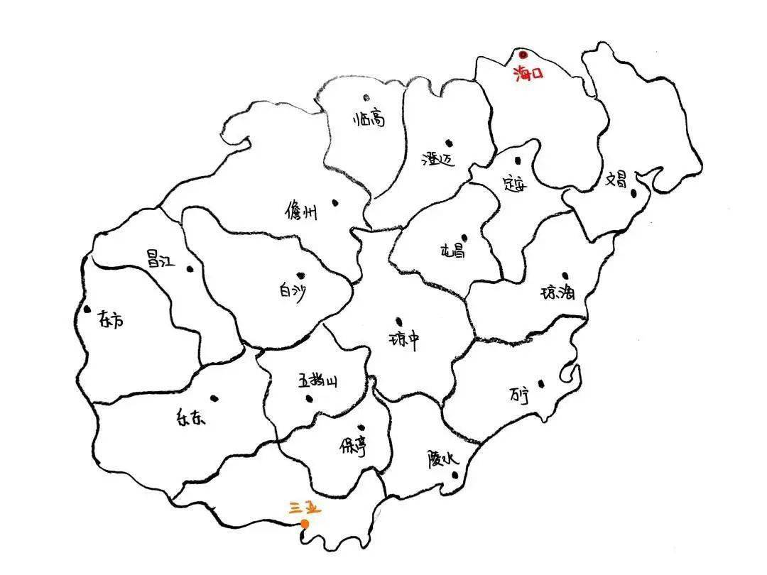 海南省地图简笔画图片