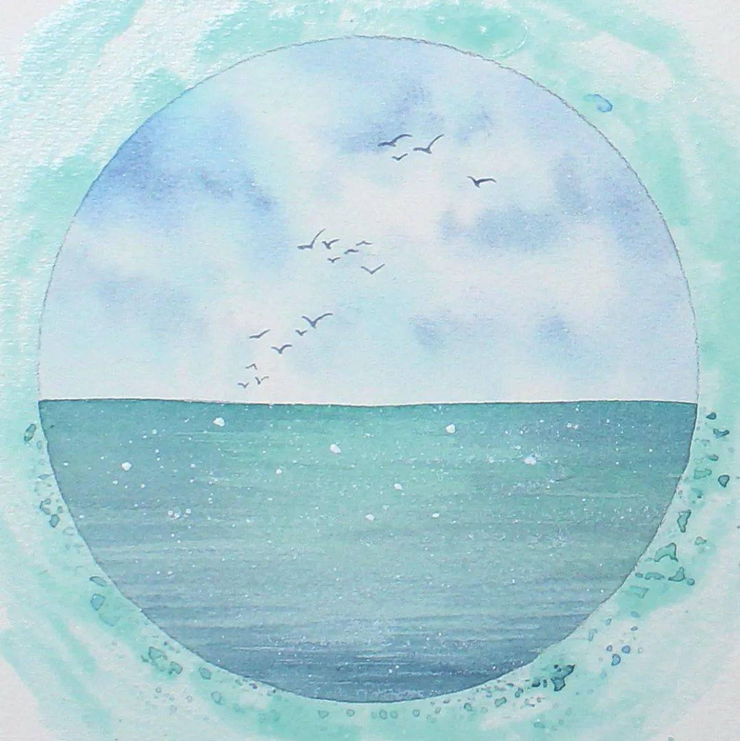 2个秘诀画出水彩朦胧感和空灵感,超美又简单的风景画get