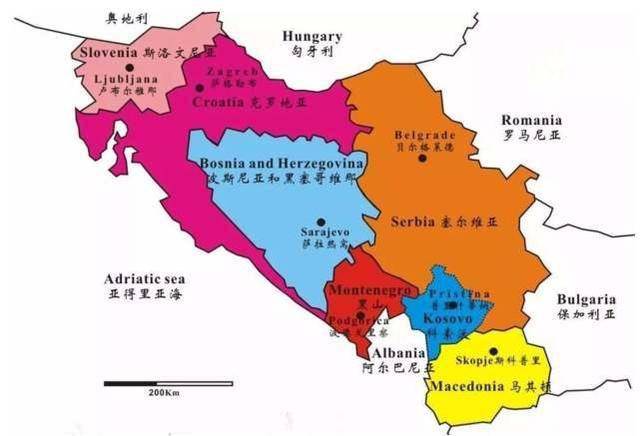 南联盟地理位置图图片