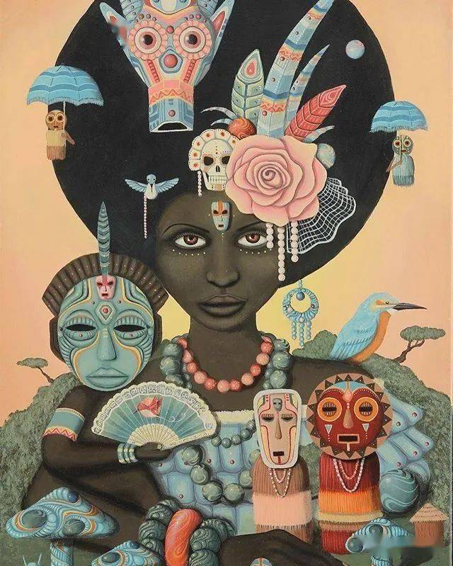 牙买加艺术大师的非洲神话图腾