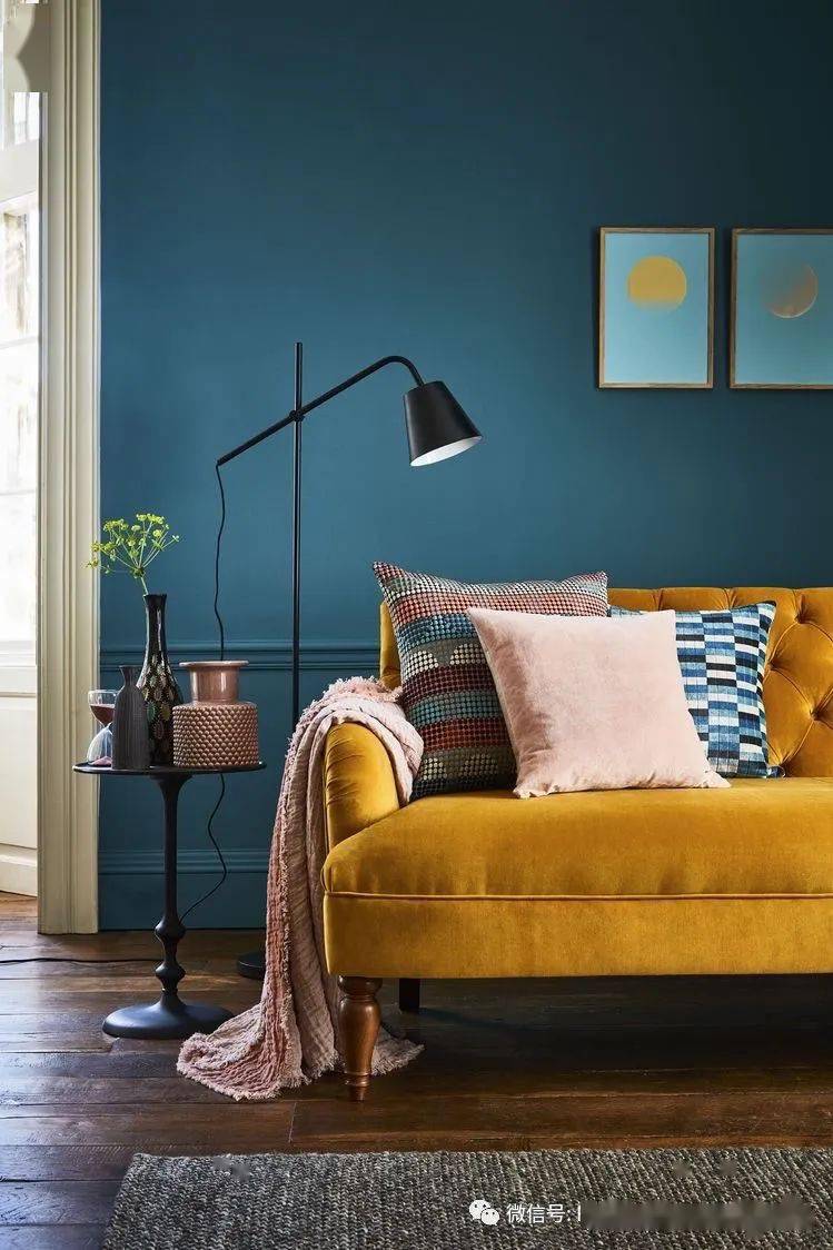 蓝&橙黄——最美落日配色灵感原来这么用在家里(内附搭配技巧)