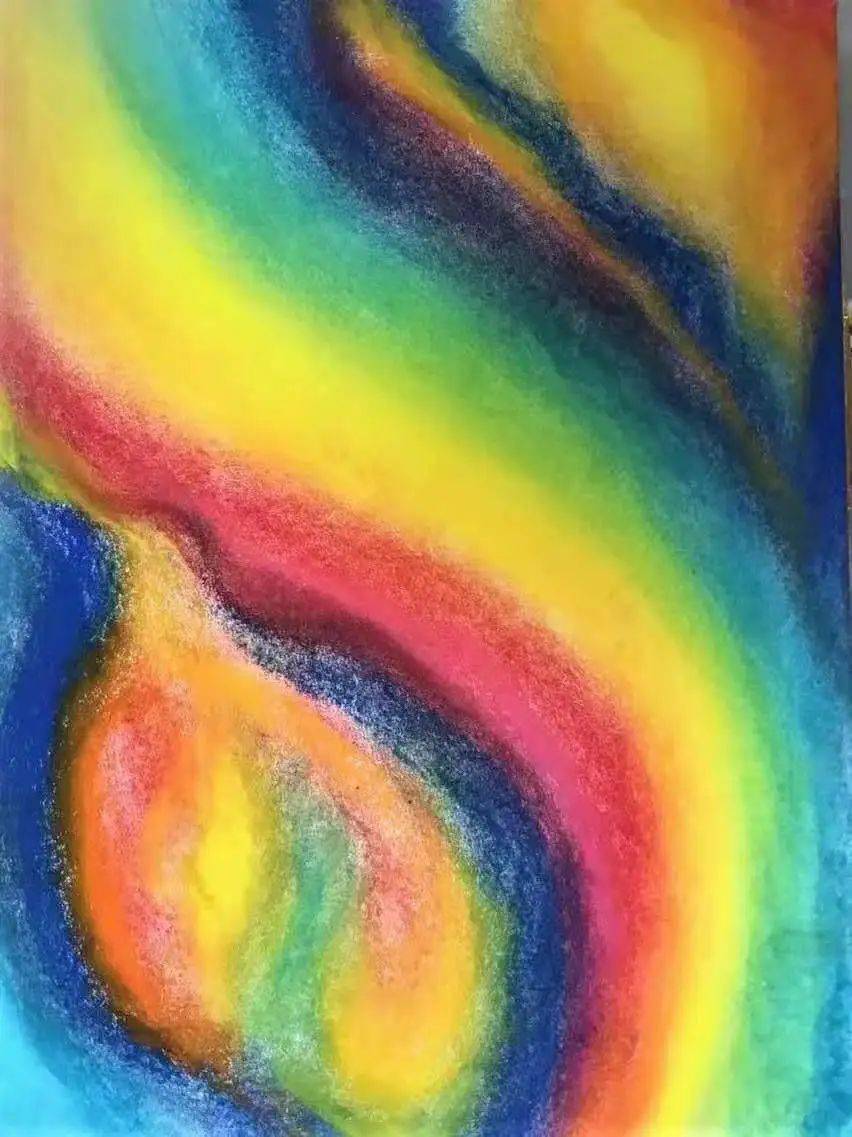 徒手几何湿水彩,线画,徒手几何,黑板画,彩铅画,蜡笔画,蜡块画.