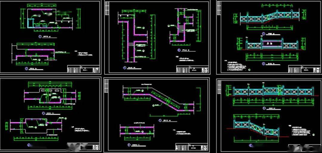 吊桥栈桥拱桥步行桥石桥木桥廊桥民俗桥70套各类景观桥cad施工做法
