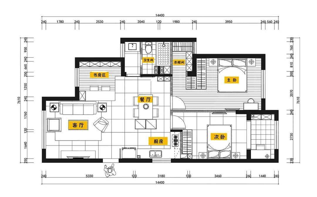 86m清新明亮北欧风小三居,开放式厨房,书房,让小家更加开阔通透!