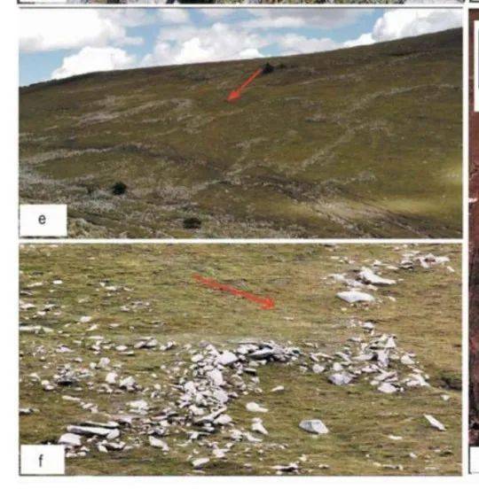 在山脊的两侧,冰斗,刃脊,角峰,连成一线,构成三角脊链.