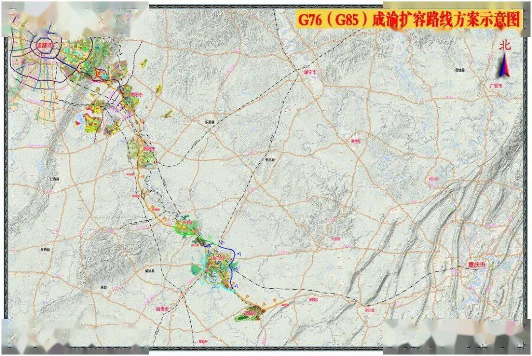 成渝高速复线规划图图片