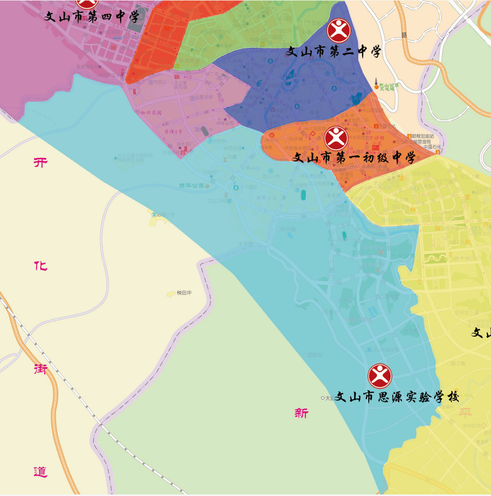 文山市社区街道划分图图片