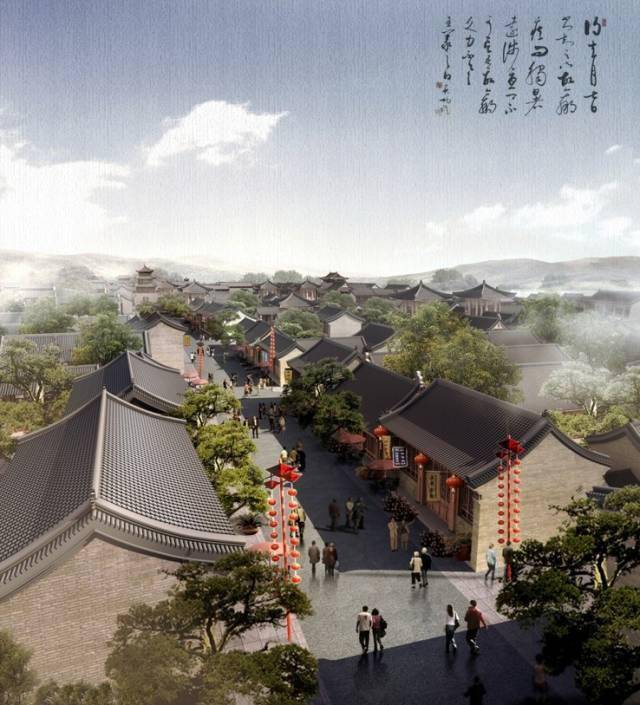 西南片区沿街半鸟瞰北门,西门东关小街东门开福寺县衙方案三 筑梦阳城