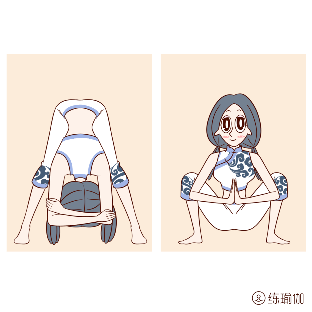 站立背部伸展-简易花环式