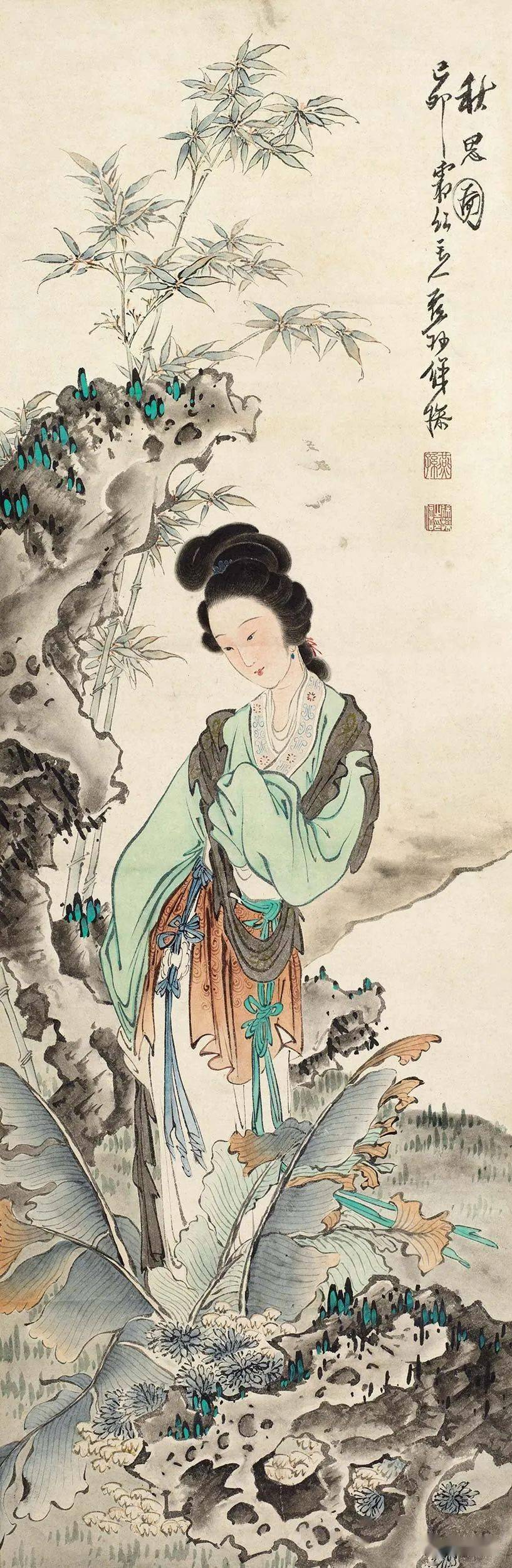 徐燕孙作品他笔下的女子,宁静与平和,端庄与秀丽,火热与神秘,淡淡的