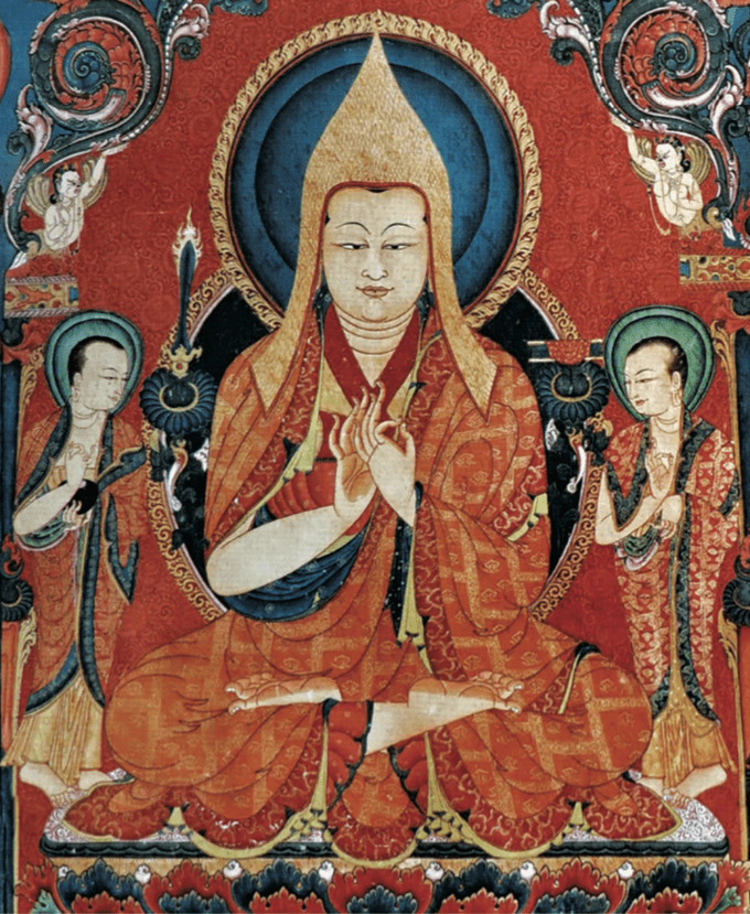 图八〕宗喀巴大师像 15世纪前后 阿里托林寺白殿 东壁壁画 采自