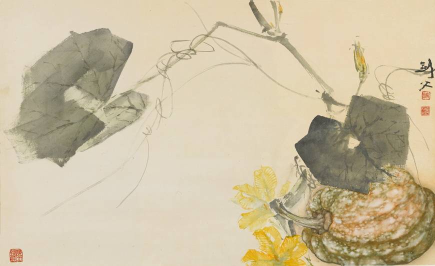 高剑父作品《南瓜》