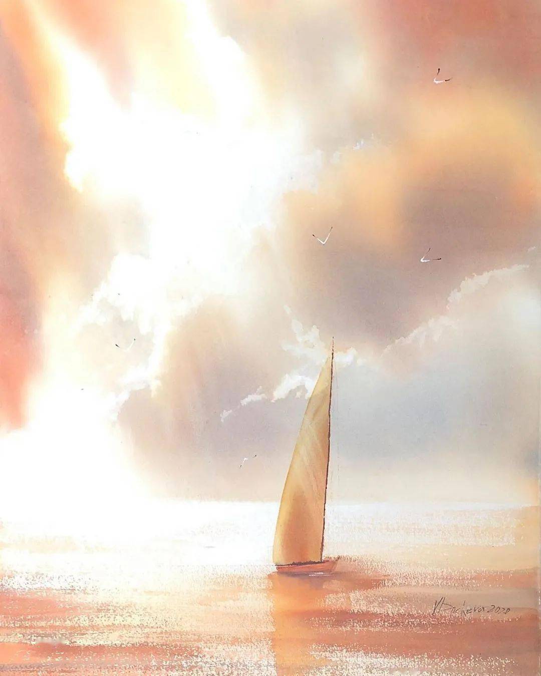 意境优美的光色水彩,梦幻中自带仙气