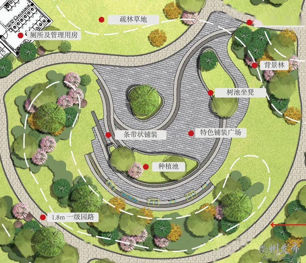 林荫广场该片区服务周边居民,充分发挥休闲,游憩,交流,健身等功能.