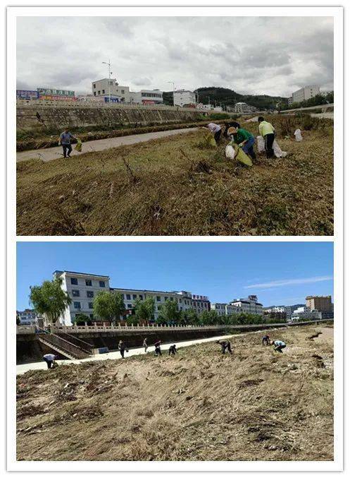 汉源镇持续开展清障排险,河道河岸环境卫生治理工作