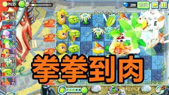 植物大战僵尸2拳击手菜问连续五个大招打到僵尸博士身上