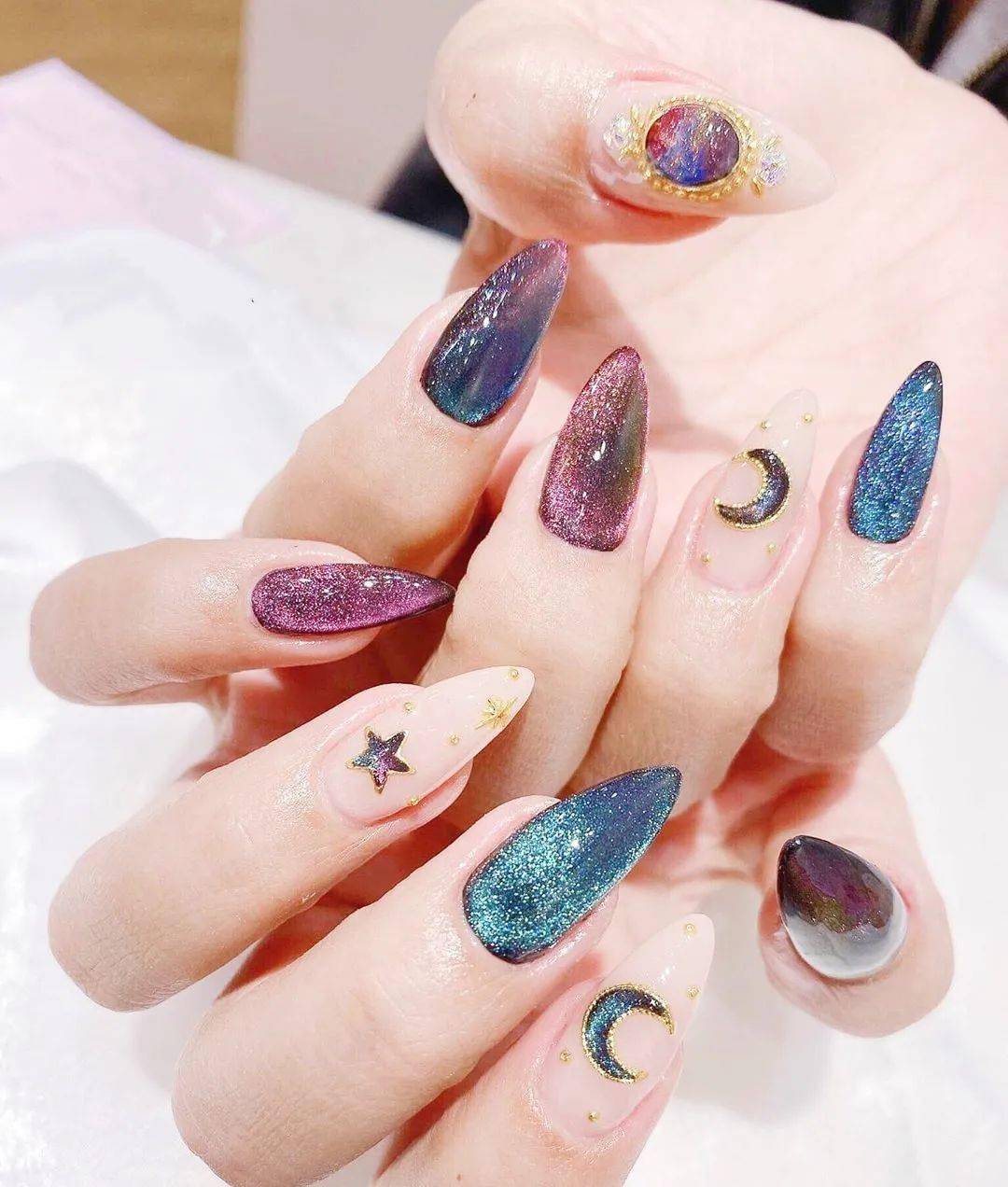 30款欧美风尖形甲,超显手长