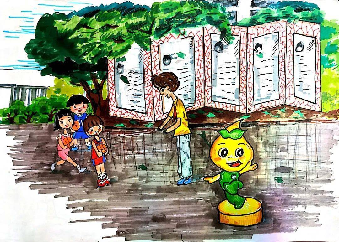 让孩子与父母共同参与,分别通过绘画,童谣,海报等形式,塘市小学针对不