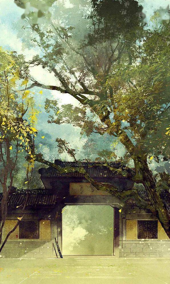 古风插画里的秋景