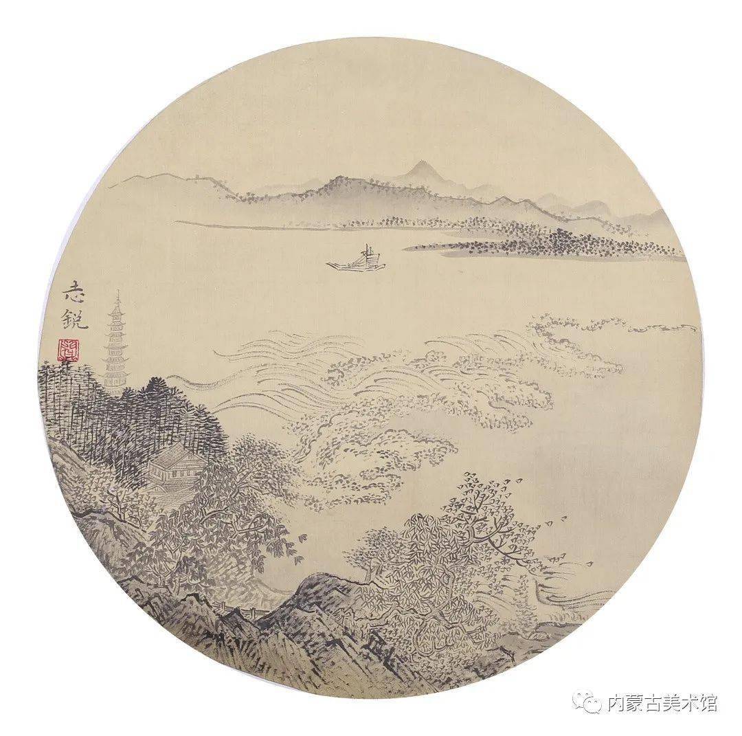 观山图》38x38cm 李学克临《山水小品》董策临《柳溏垂钓图》36x36cm