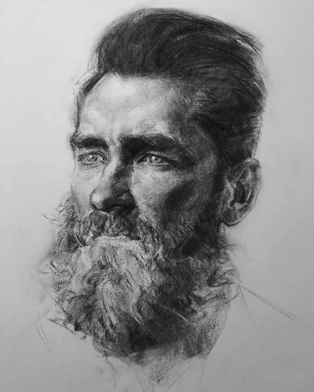 老人肖像素描,画得太精彩了