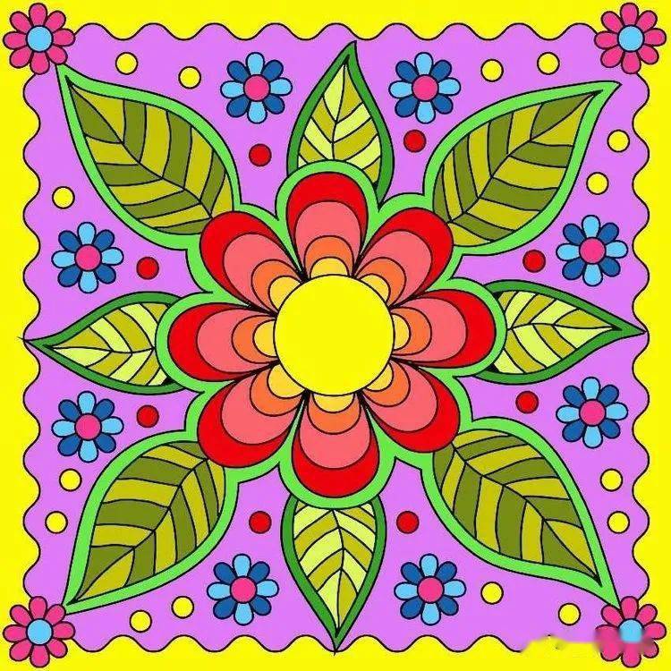 花卉单独纹样图案彩色图片