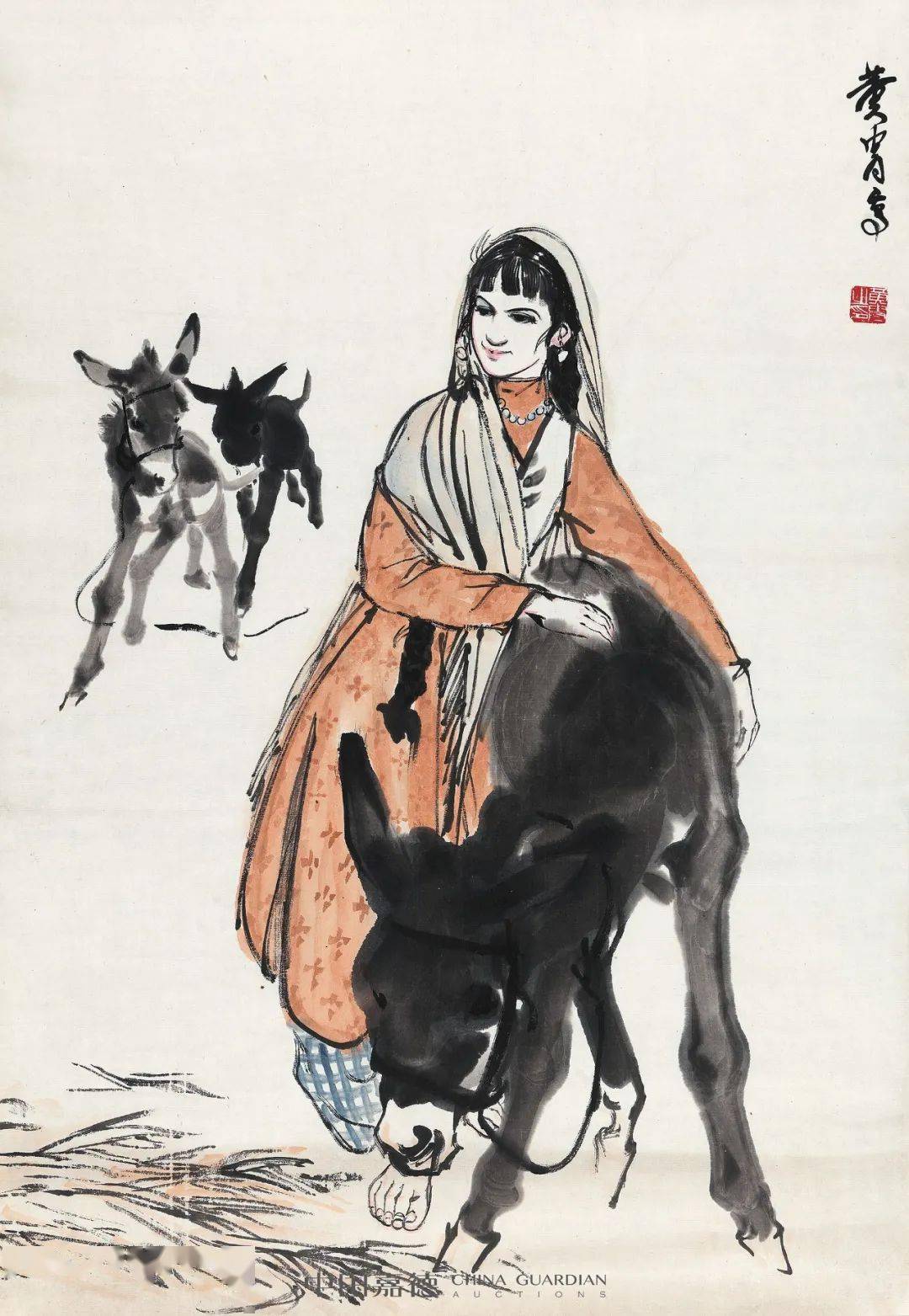 5 cm立轴 设色纸本齐白石,汪亚尘 枇杷双鸡lot 627成交价: rmb 2,472