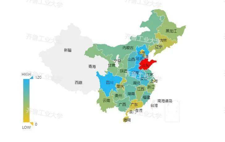 人數達到5548人,省外生源分佈較為廣泛,涉及到26個省,市,自治區:北至