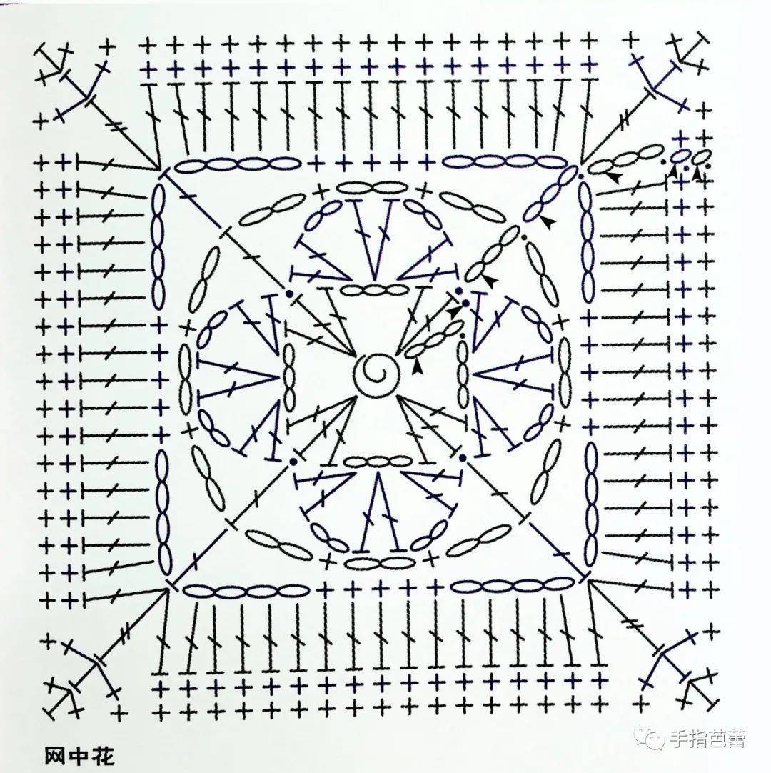 四方形钩针图解图片