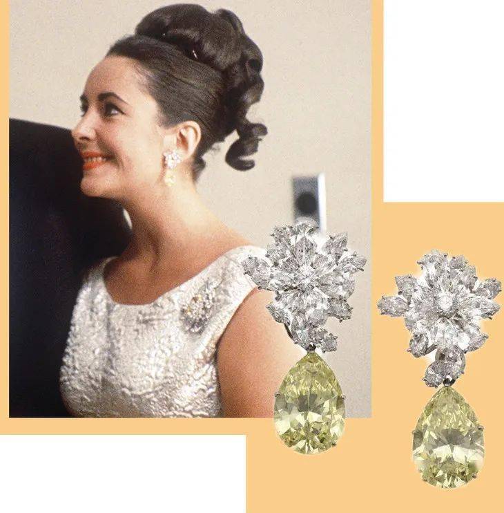 宝格丽创作于1960年的黄钻铂金耳环伊丽莎白·泰勒的大爱远远比她传世