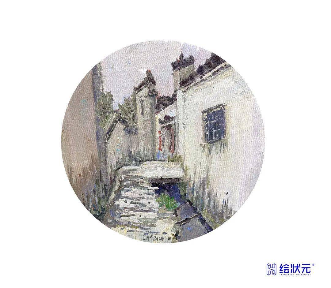 水粉画风景 屏山图片