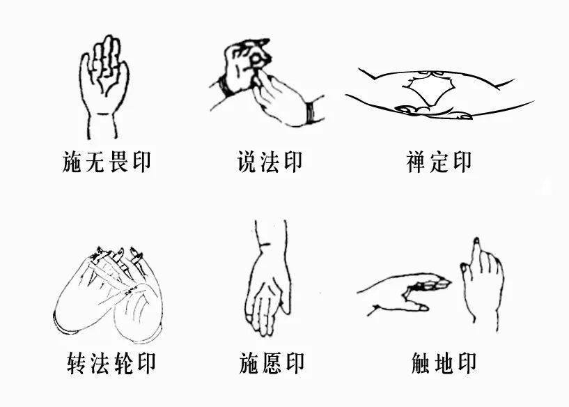 也是佛教各教派中比较统一的五种常见手印,较为基础,通常被组合使用的