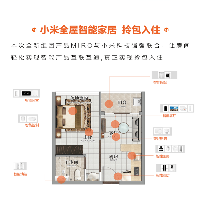 送全屋小米智能傢俱家電,拎包入住!