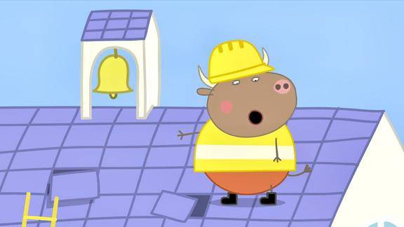 小猪佩奇公牛先生怎么了房顶一直漏水居然说可以用一辈子