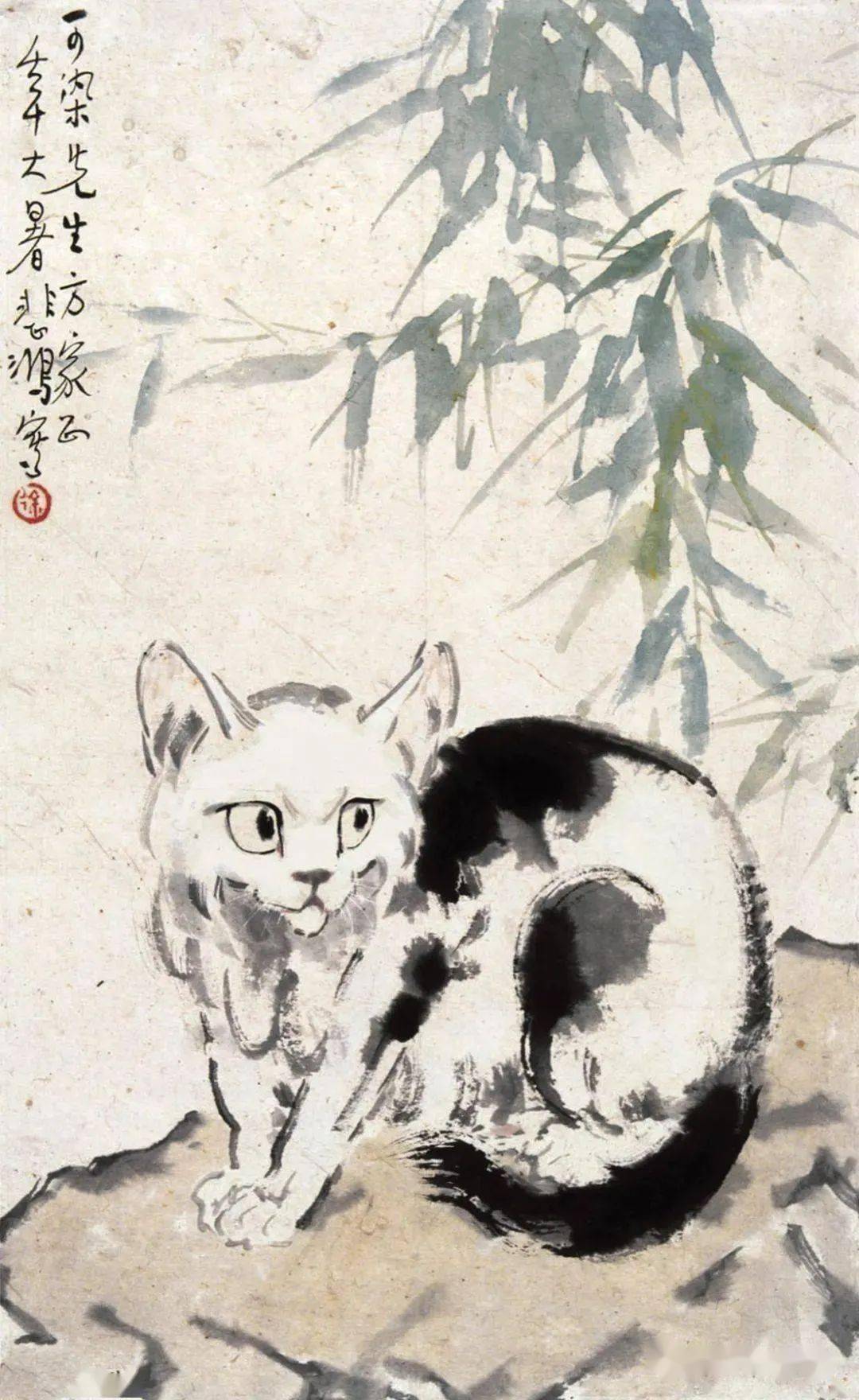 李可染画的猫图片