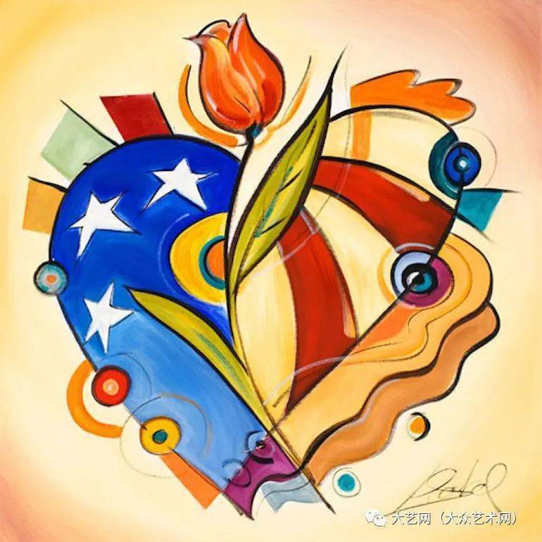 大众艺术网以鲜明的色彩和优美的造型为标志德国现代抽象画家设计师